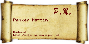 Panker Martin névjegykártya